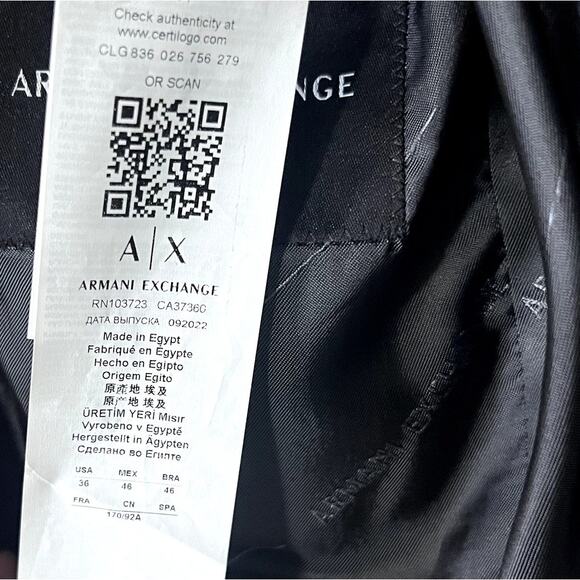 Armani Exchange Mens Blazer Sz 36 S - Picture 6 of 6